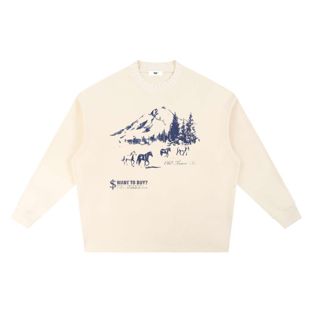 Knitted Round Neck Oversize Sweatshirt