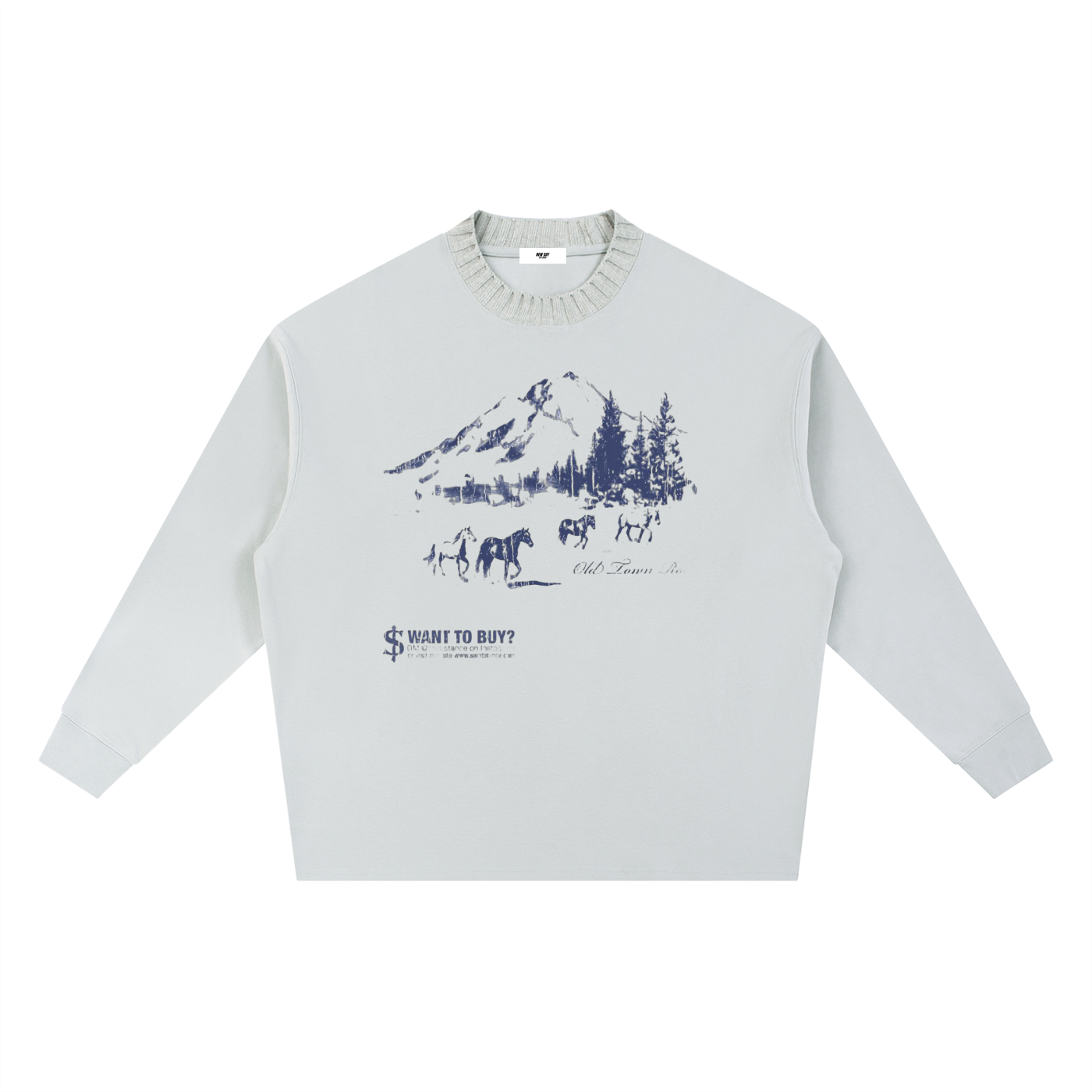 Knitted Round Neck Oversize Sweatshirt