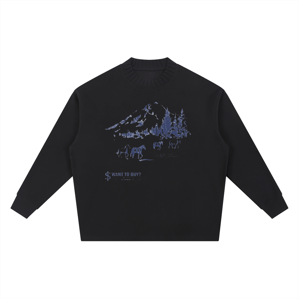 Knitted Round Neck Oversize Sweatshirt